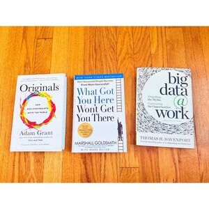 Business Book Bundle Originals Adam Grant Big Data Marshall Goldsmith 3 Books